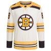 Boston Bruins tröja 100th Anniversary David Pastrnak Adidas 2023-24 Cream Authentic - NHL Tröjor Herr